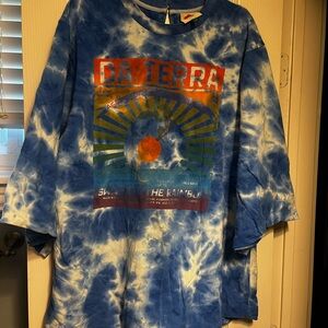 Farm Rio Blue Tie-Dye Graphic Romper